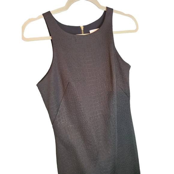 Amanda Uprichard Textured Faux Reptile Racerback Dress in Black - Size Small - Picture 2 of 6